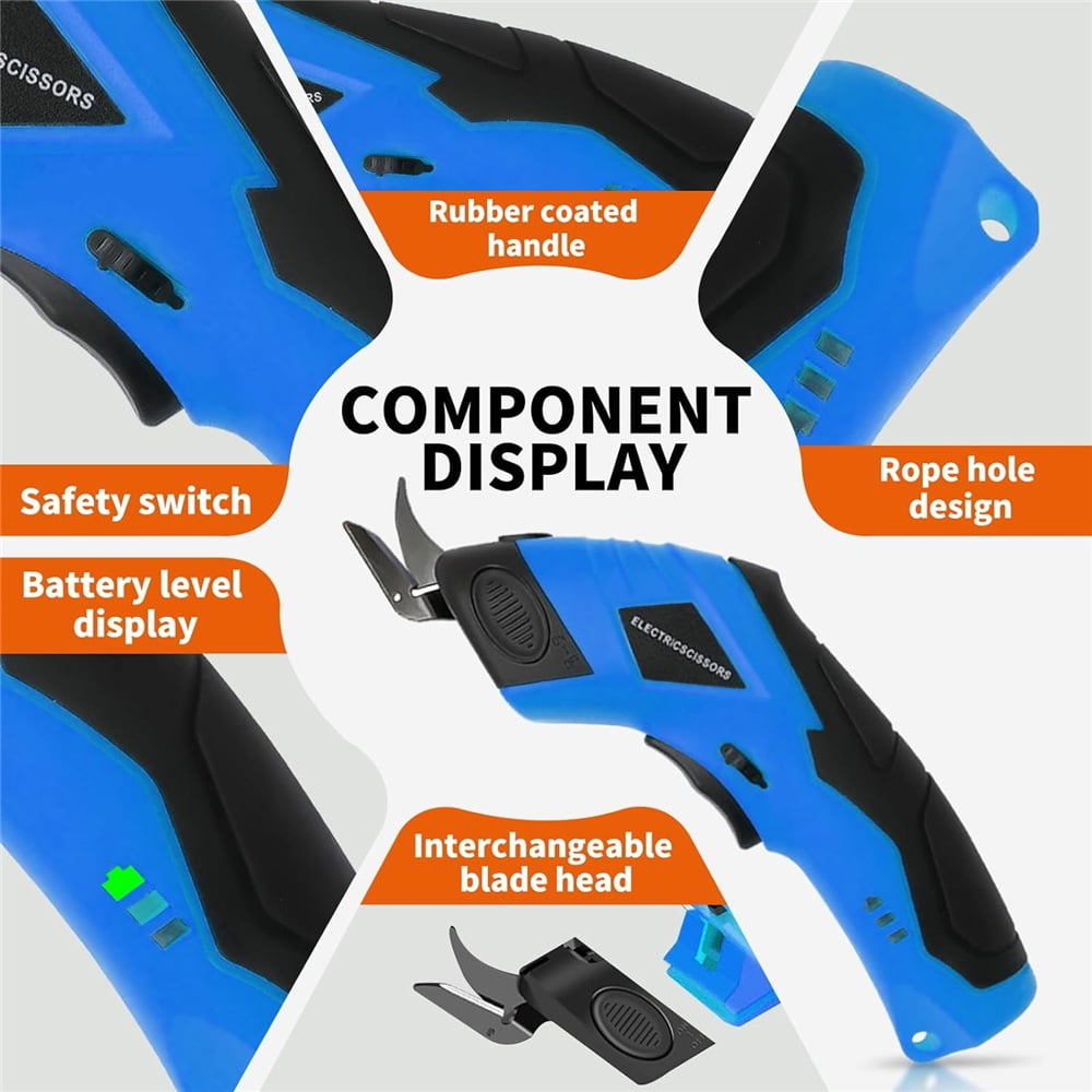 Cardboard Cutter, Electric Box Cutter, Cordless Electric Scissors, Ultimate Cutting Tool for Home and Crafts, 2 Blades Included, Electric Scissors for Cutting Fabric, Cardboard and Plastic