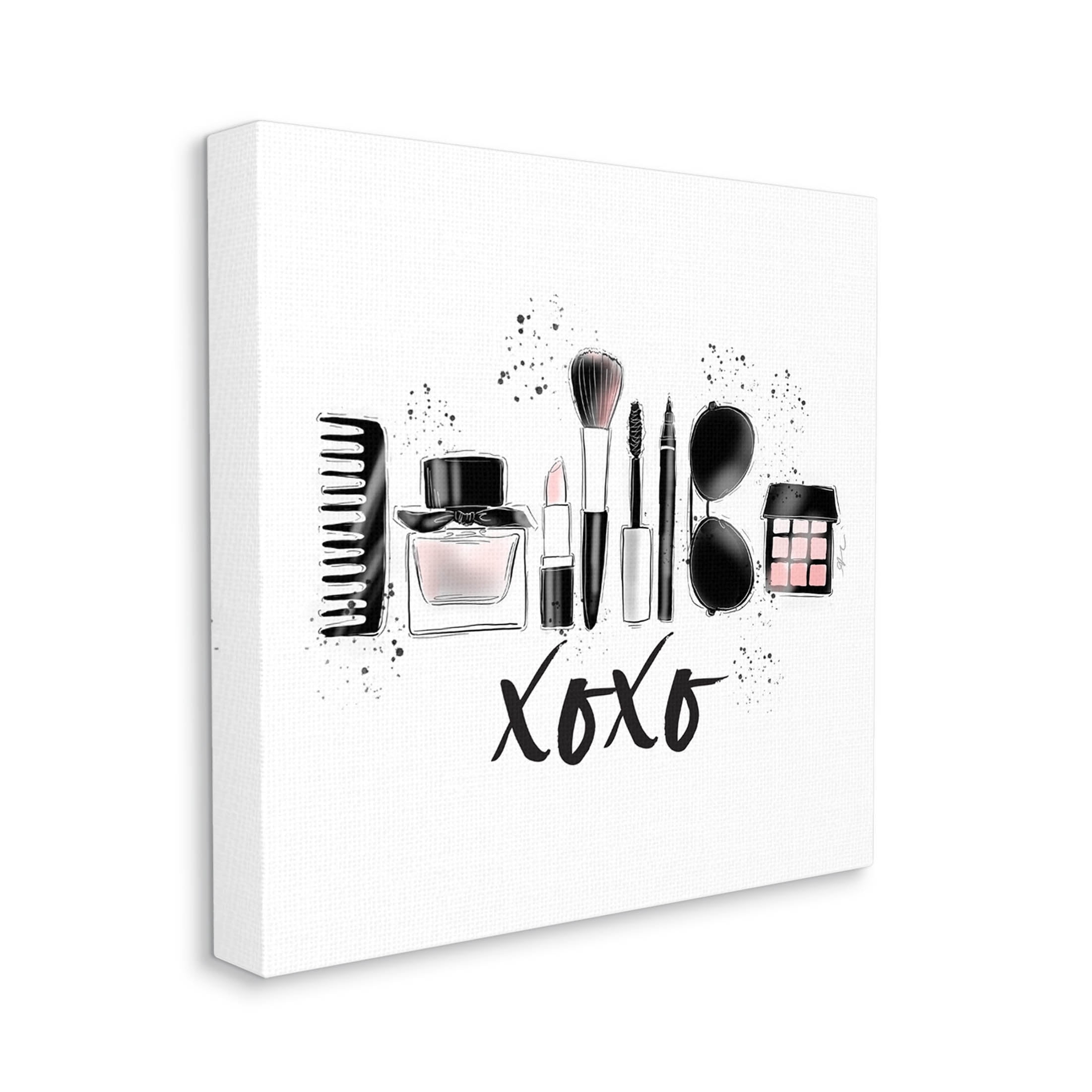 Stupell Industries Xoxo Various Glam Makeup Graphic Art Gallery Wrapped Canvas Print Wall Art, Design by Alison Petrie