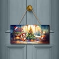 thumbnail image 2 of Merry Christmas Pitbull Santa Hat Xmas Tree Winter Holiday Landscape Wood Sign Terrier Dog Lover Hanging Wall Home Decor - 01013, 2 of 5