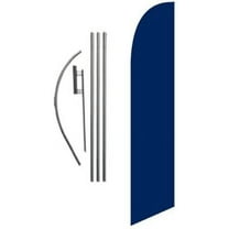 Dark Blue Advertising Feather Banner Swooper Flag Sign with Flag Pole Kit and Ground Stake