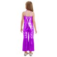 thumbnail image 2 of iiniim Kids Girls Disco Outfit 70s 80s Prom Sparkle Flare Jumpsuit Rave Party Full Bodysuit Purple 16, 2 of 7