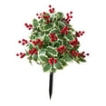 thumbnail image 3 of Estaca de planta de bayas rojas artificiales, plantas falsas, decoración de rojos de EVA, flor artificial navideña para fiesta al aire libre en, 3 of 9