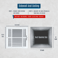 thumbnail image 2 of [2 Pack] Fits 12x12 Duct Opening 3 WAY Steel Air Supply Diffuser by Handua | Register Vent Cover Grill for Sidewall and Ceiling | White | Outer Size: 13.75" X 13.75", 2 of 8