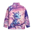 thumbnail image 5 of Uorisanigo Girls Half Zip Sweatshirt Fall Fashion Outfits Clothes Cherry Blossom Dragon Long Sleeve Pullover Crop Tops Drop Shoulder Pullover Jackets Athletic Tops for Sports and Daily Wear, 5 of 7