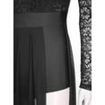 thumbnail image 6 of CHICTRY Womens Lyrical Dance Dress One Shoulder Lace Split Mesh Leotard Dress Figure Skating Costume Black L, 6 of 7