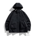 thumbnail image 6 of LVHAOGJOB Mens Hoodie Jackets Zip Front Lightweight Rain Jackets with Pockets Windbreaker Big and Tall Coats for Men, 6 of 9