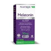 (2 pack) (2 Pack) Natrol Advanced Sleep Melatonin Tablets, 10 Mg, 75 Ct