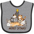 thumbnail image 3 of Inktastic Merry Catmas with Cat Tree and Yellow Star Boys or Girls Baby Bib, 3 of 4