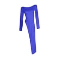 thumbnail image 5 of Gamivast Maxi Dress for Women Scoop Neck Long Sleeve High Slit Tunic Top Longline Shirt Style Casual Outfits Streetwear Fashion Side Split Dress Wear, 5 of 5