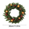 thumbnail image 3 of Couronne de Noël Artificielle / Pics de Baies Guirlande de Pin / Couronne Suspendue pour Porte pour Déco de Maisons des Fêtes / Décoration d'Hiver pour Porte d'Entrée avec Verdure et Baies Rouges, 3 of 6
