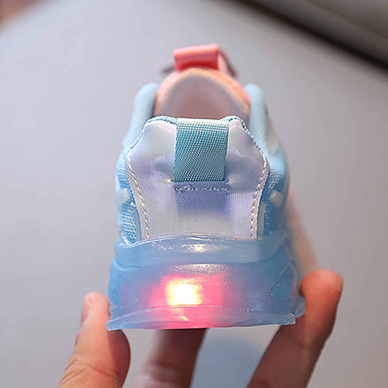 Baby Girl Shoes Sneakers Color Gradient Led Light Shoes Dad Shoes Lace Up Soft Soles Girls' Sneakers,Size 2 Years-2.5 Years