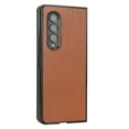 thumbnail image 3 of Dteck Leather Case for Samsung Galaxy Z Fold 3 Solid Color PU Leather Slim Thin Lightweight Shockproof Folding Case Cover for Samsung Galaxy Z Fold 3,Brown, 3 of 5