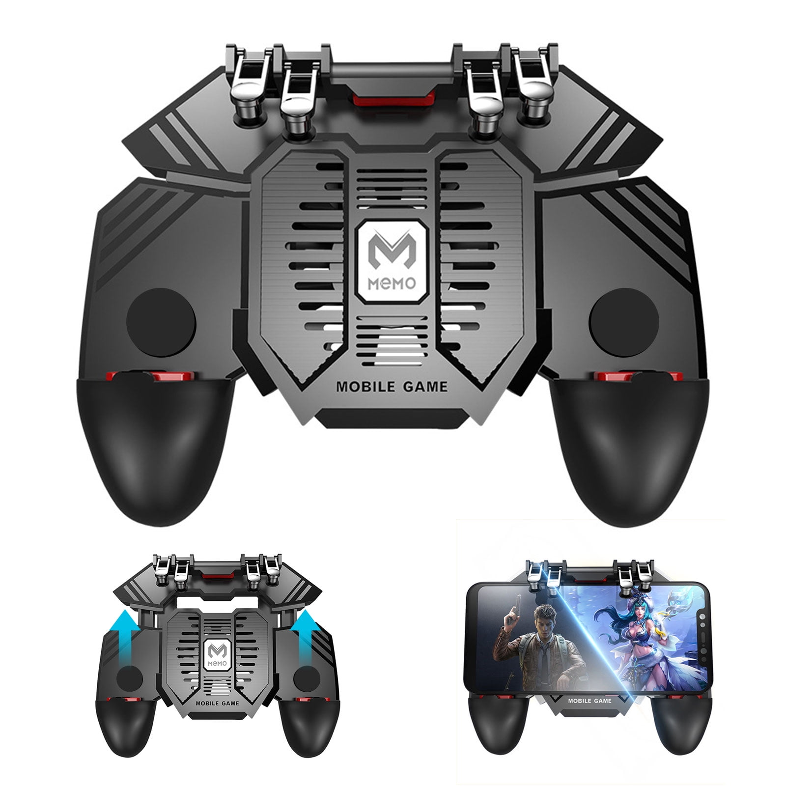 Mobile Game Joystick Controller Gamepad Tsv 6 Finger Trigger Gamepad L1r1 L2r2 Fit For Iphone Ios Android Smartphone Tsv Mobile Gaming Controller For Pubg Knives Out Rules Of Survival Walmart Com