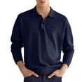thumbnail image 1 of Top De Hombre, Elegante, De Manga Larga, Con Cuello Vuelto, Informal, Con Botones En La Parte Delantera Para Oficina ANGGREK No, 1 of 6