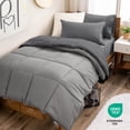 thumbnail image 3 of Bare Home 4-Piece Reversible Bed-in-a-Bag - Premium 1800 Collection - Twin, Light Gray/Gray Comforter with Gray Sheet Set, 3 of 10