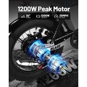 Electric Bike, 16x4.0 Fat Tire Ebikes for Adults, 750W Peak 25 MPH Electric Mountain Bike, 48V 10.4 AH Battery, 7-Speed E-Bike with Free Lock