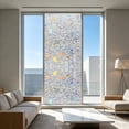 thumbnail image 4 of Transparent Window Film Adhesive Glass Sticker, Privacy Decorative Static Cling Window Cover for Bathroom Bedroom, Light Filtering UV Blocking Window Tint for Home Office, 4 of 6