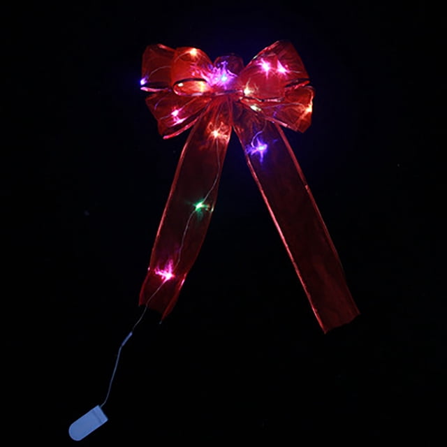 Deals of Today Christmas Crafts Funny Christmas Ornament LED Tree Wreaths Ribbon Tree Bows Home Decor for Xmas Tree Gift Tag Party Decoration for Kids