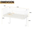 thumbnail image 3 of Oumilen Wall Mount Ironing Board Hanger for T-Leg with Storage Basket and Removable Hooks, White, 3 of 8