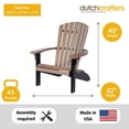 thumbnail image 2 of Amish-Made HDPE Poly Fanback Adirondack Chair, Amish Made in USA (Weatherwood), 2 of 9