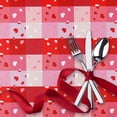 thumbnail image 2 of Valentine''s Day Checkered Round Table Cloth, 60 Inch, Love Heart Patterned Washable Microfiber Tablecloth Decorative Table Cover for Wedding Anniversary Party Kitchen Dinning, 2 of 6