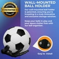 thumbnail image 4 of Hold My Ball Set of 2 Basketball & Soccer Ball Holders – Black Left & Right Hand Wall Mount Displays for Ball Storage & Memorabilia - Ball Holder Display for Sports Collectors, 4 of 7