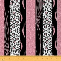 Erosebridal Cheetah Skin Fabric by The Yard,Pink Leopard Print Decorative Fabric ,Plaid Stripe Glitter Upholstery Fabric,Africa Wild Animal DIY Waterproof Fabric,Black,1 Yard