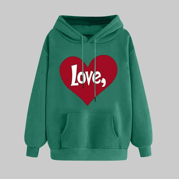 Womens Fashion Clothes Women Ndbuld Women's Print Winter Hoodie Pullover Tops Long Sleeved Comfortable Sweatshirt ,Army Green,2XL