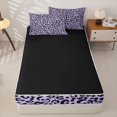 thumbnail image 4 of Castle Fairy Y2K Leopard Skull Zipper Queen Comforter Set with Fitted Sheet and 2 Pillowcases,Lilac Cheetah Silhouette Zipper Bedding Set,Lavender Black,4 Pieces,Black Reversible, 4 of 6