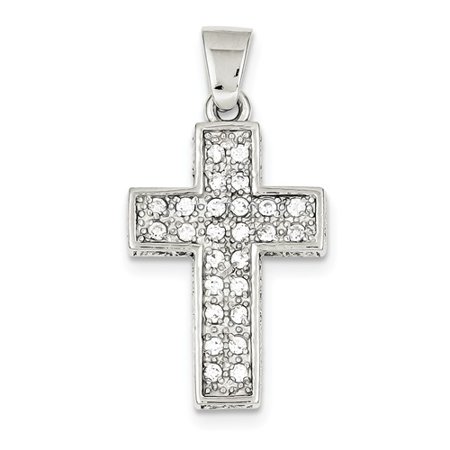 Sterling Silver CZ Latin Cross Pendant