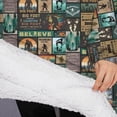 thumbnail image 3 of Oversized Wearable Blanket Hoodie,Multicolor Bigfoot and Text Pattern Sherpa Blanket Hoodie with Super Pockets,Super Warm Fuzzy Pullover for Women & Men, 3 of 6