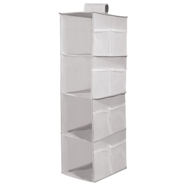 Organizador de armario colgante plegable, estantes de almacenamiento para suéteres, zapatos, bolsos y sombreros. gris