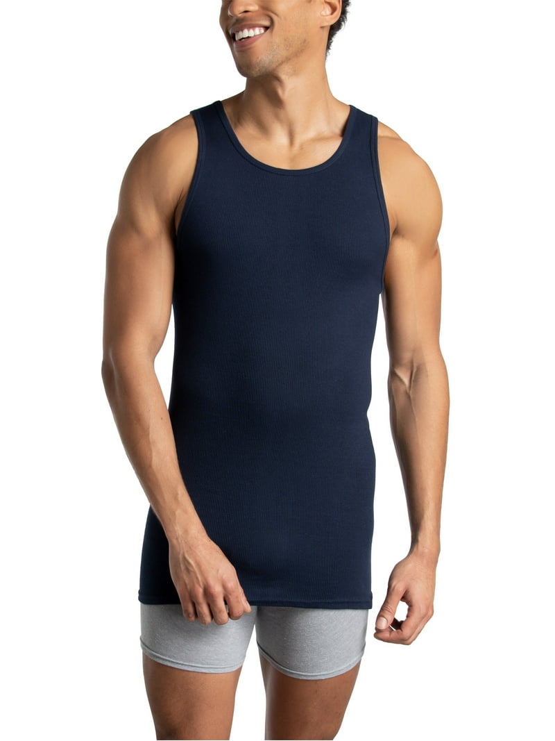 Fruit of the Loom Men's Tank A-Shirts, 5 Pack, Soft Cotton