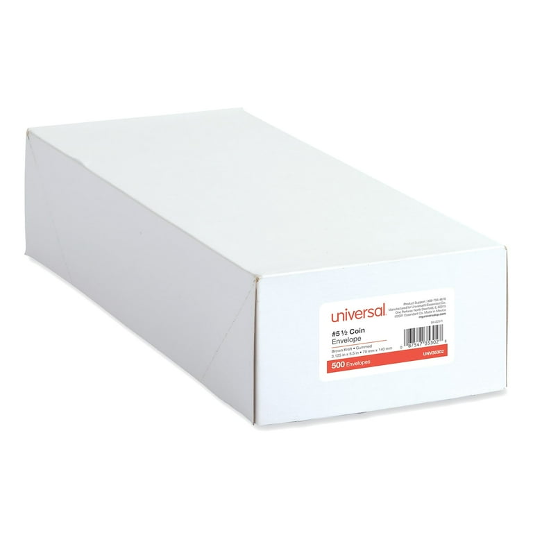Kraft Coin Envelope, #5 1/2, Round Flap, Gummed Closure, 3.13 x 5.5, Light Brown Kraft, 500/Box Kraft Coin Envelope, #5 1/2, Round Flap, Gummed Closure, 3.13 x 5.5, Light Brown Kraft, 500/Box