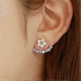 thumbnail image 1 of Accesorios de moda para mujer, pendientes de botón de cristal, pendientes de flores, bisutería dorada, joyería de plata, 1 of 5