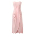thumbnail image 3 of Women's Casual Summer Dress Sleeveless Strapless Solid Color Tunic Beach Vacation Outfit With Leggings Comfortable Breathable Flowy Backless Summer Dress Womens Loose Fit Dress Tie Waist Dress Summer, 3 of 7