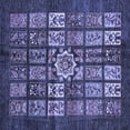thumbnail image 1 of Ahgly Company Machine Washable Indoor Square Abstract Blue Modern Area Rugs, 4' Square, 1 of 4