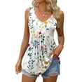 thumbnail image 4 of Aloohaidyvio Shirts for Women,Fashion Womens Summer V-Neck Sleeveless Print Casual Tank Top Blouse, 4 of 6