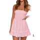 thumbnail image 5 of Minnieouse Vestidos informales para mujer, sin mangas, a la moda, Sexy, sin espalda, por encima de la rodilla, con volantes, ropa de playa, Vestidos Rosado L Minnieouse AP011461-18, 5 of 6