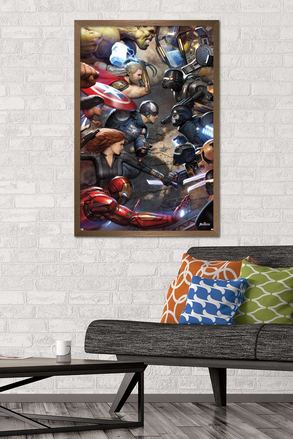 Marvel's Avengers - Face Off Wall Poster, 22.375" x 34", Framed