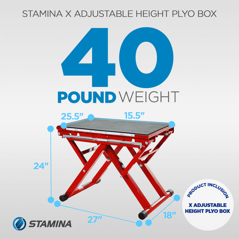 Stamina X 12-24 Inch Adjustable Plyo Step Up Exercise Box