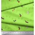 thumbnail image 3 of Soimoi Green Silk Fabric Footprint & Shoes Fashion Printed Fabric 1 Yard 42 Inch Wide, 3 of 3
