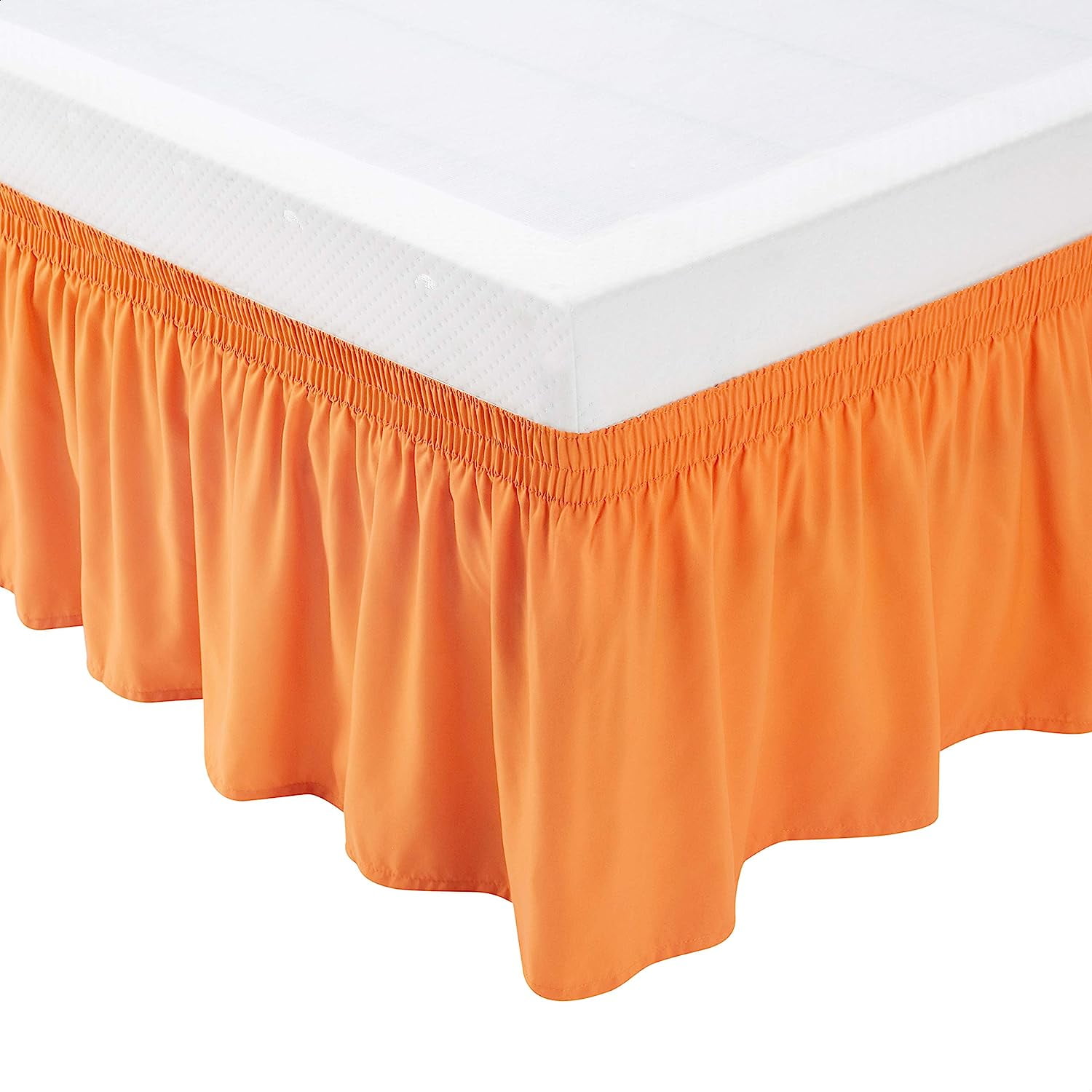 Lightweight Elegantly Styled Ruffled Bed Skirt Three Sided Wrap Around