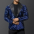 thumbnail image 2 of Miluxas Sequin Blazer Sparkle Suit Disco Prom Jacket Party Shiny Tuxedo Banquet Celebration Fashion Sport Coat for Mens Adult Blue 10(XL), 2 of 6