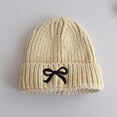 thumbnail image 2 of CYRBOKO Toddler Girls Hat, Thermal Knitted Winter Lightweight Kids Beanies Beige Size One Size, 2 of 3