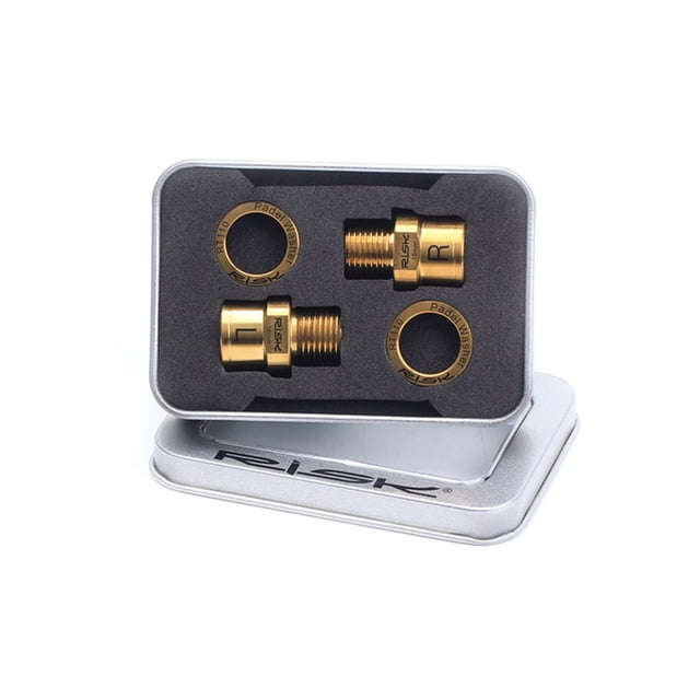 Eigraketly RISK Bike Pedal Extender Reemplazo Universal Bicicletas Componentes Eje Extensión Perno Tornillo Espaciador Pedales Accesorios Ciclismo Dorado 16 mm Eigraketly OD026062-01