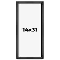 14x31 Frame Black Charcoal Grey Wood Textured Picture Frame | 0.75 Inch Moulding Width | Gunmetal