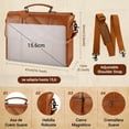 thumbnail image 4 of Lubardy Vintage Portafolios para Hombre 15.6 Pulgadas,Maletin para Laptop PU Piel Retro,Bolsa de Mensajero Impermeable,portafolio para Ejecutivo,Negocios(Marr&oacute;n+carpetas), 4 of 8