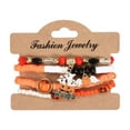 thumbnail image 2 of Pulsera de Halloween Pulsera gótica de cuentas con capas y elástica | Amuleto de calavera de murciélago fantasma fantasma y murciélago apilable | Polímero metálico | Multicolor | 1 Pack | Regalo de, 2 of 6
