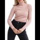 thumbnail image 1 of Suéteres Acanalados para Mujer, Lindos Suéteres de Punto de Cuello Alto, Ajustados y Cálidos Rosa un Tamaño, 1 of 10